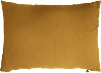 Jaune - Taie d'oreiller gaze de coton jaune 50x70 cm