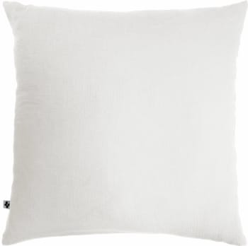 Blanc - Taie d'oreiller gaze de coton blanc 60x60 cm