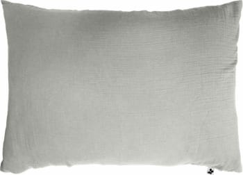 Gris - Taie d'oreiller gaze de coton gris 50x70 cm