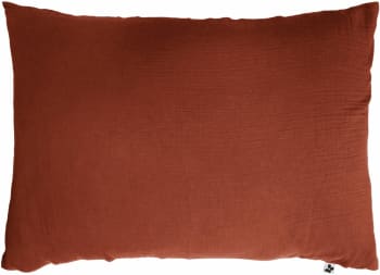 Orange - Taie d'oreiller gaze de coton rouge 50x70 cm