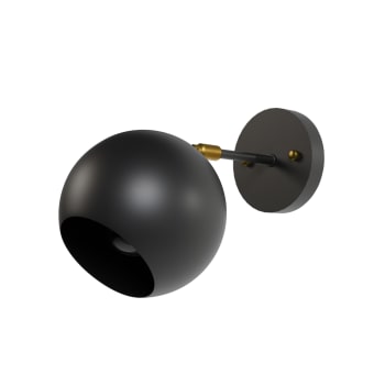 ORBIT - Applique en métal noir mat avec détails dorés