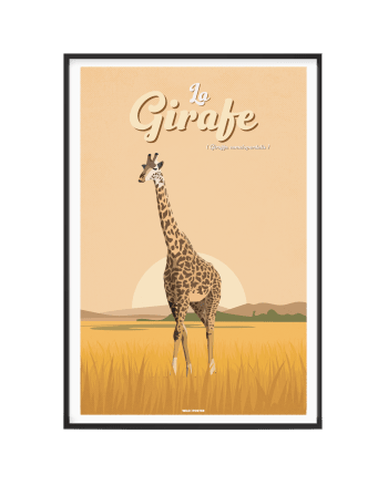 ANIMAUX - Affiche Animaux - La Girafe 30 x 40 cm