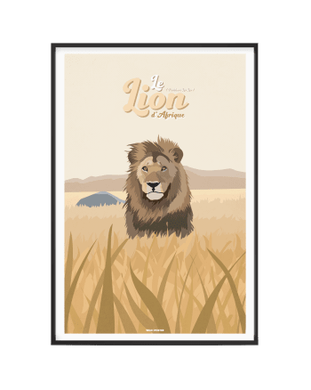 ANIMAUX - Affiche Animaux - Le Lion d'Afrique 30 x 40 cm