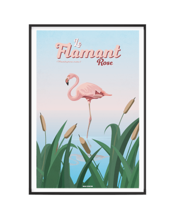 ANIMAUX - Affiche Animaux - Le Flamant rose 40x 60 cm