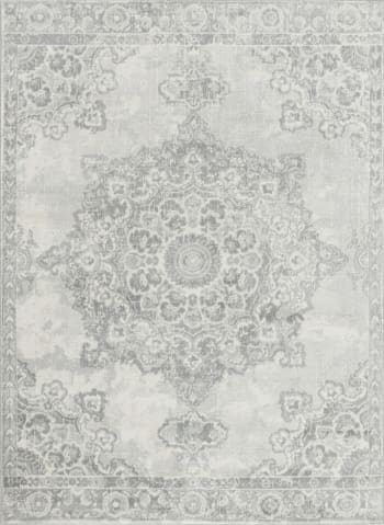 Lola - Alfombra vintage oriental gris/marfil 130x180