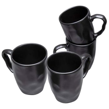Organic - Mug en grès noir - Lot de 4
