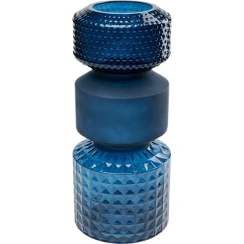 Marvelous - Vase en verre bleu brillant et mat H42