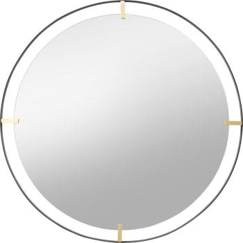 Betsy - Runder Spiegel mit schwarzem Stahlrahmen, D90cm