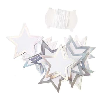 ÉTOILES - 24 colgantes de papel de estrella plateada