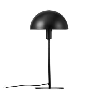 ELLEN - Lámpara de mesa sencillo negro de metal y pantalla en forma de cúpula