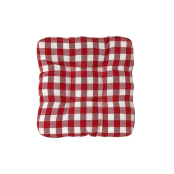 VICHY - Coussin de chaise cuisine vichy rouge et blanc 45x45cm
