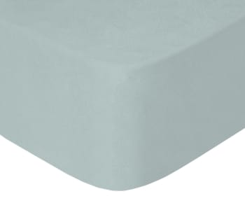 AQUAMARINE - Sábana bajera de punto ajustable 100% algodón verde cama 90 cm