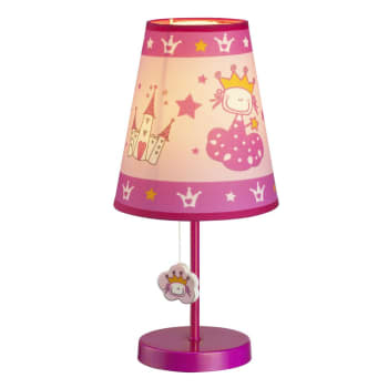 PRINCESAS - Lámpara de mesa para dormitorio infantil rosa de princesas