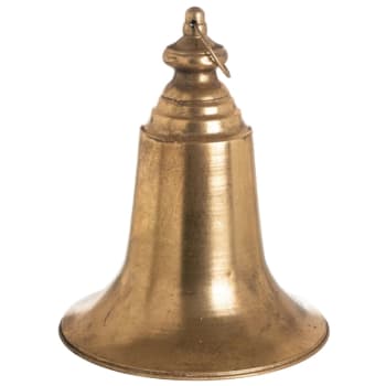 Figura campana de metal color oro viejo