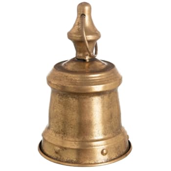 Figura campana de metal color oro viejo