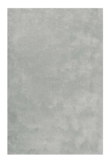 Emilia - Tapis poils longs douces microfibre gris argent 80x150