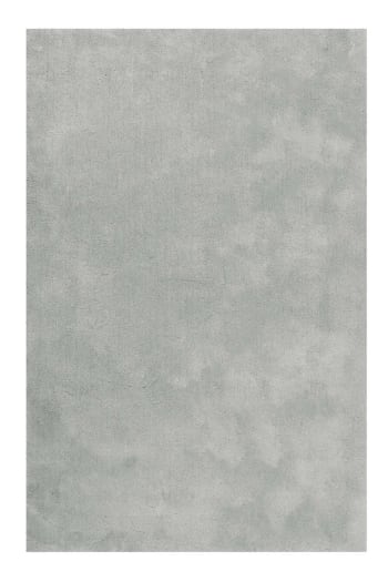 Pouf Grigio chiaro in microfibra pelouche 42x40 cm BOUCLE | Maisons du