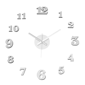 Reloj de pared adhesivo Aurea 200 MVN de metacrilato plata, Ø90/100 cm —  Qechic