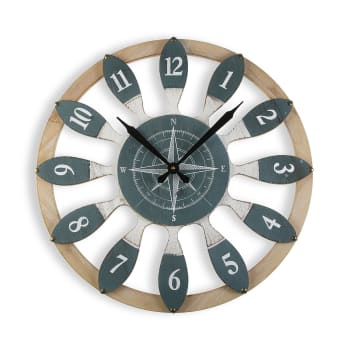 Dynevor - Reloj de pared estilo vintage en madera gris