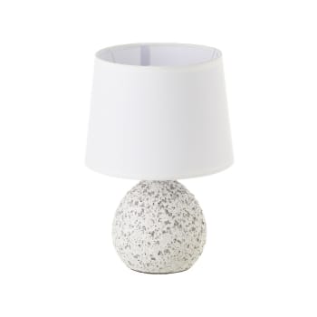 Lámpara de mesita de noche contemporánea de cerámica blanca
