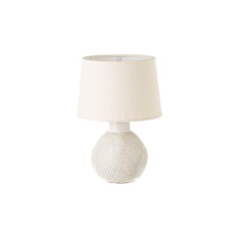 Lámpara de mesita de noche de bola de cerámica beige