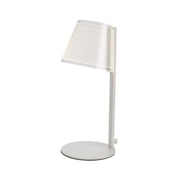 ELNA - Lámpara de mesa LED 6W blanco y pantalla de metalicrato