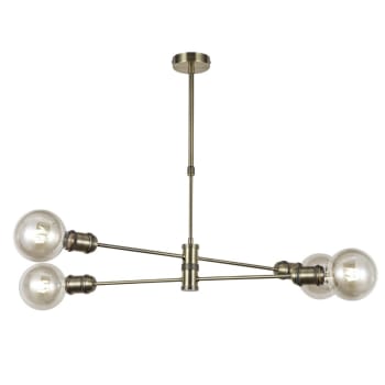 HORIZON - Lampada a sospensione oro antico con 4 luci in metallo orientabili