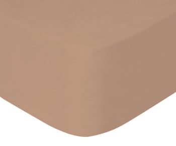 CAFECREAM - Sábana bajera de punto ajustable 100% algodón cobre cama 135 cm