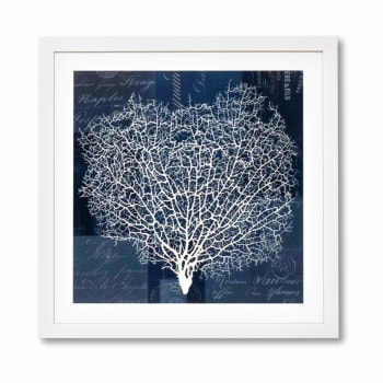 BLACK TREE - Cuadro decorativo 40 x 40 marco blanco