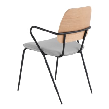 DEVYA - Sillas comedor, sillas madera gris con patas color negro