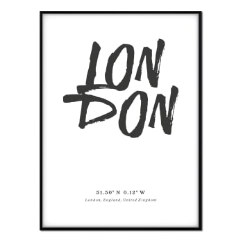 Ciudades - Affiche avec cadre noir - Londres - 50x70