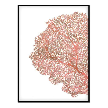 Coral - Affiche avec cadre noir - Corail - 30x40