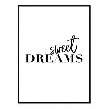 Texto - Affiche avec cadre noir - Sweet Dreams - 50x70