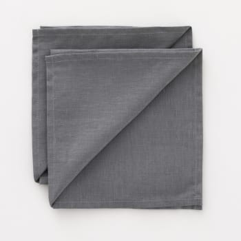 Grey - Pack 2 servilletas 100% lino  antracita