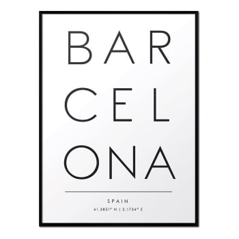 Ciudades - Póster con marco negro - barcelona - 50x70