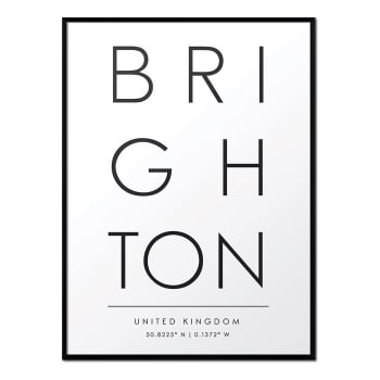 Ciudades - Affiche encadrée noire - Brighton - 30x40