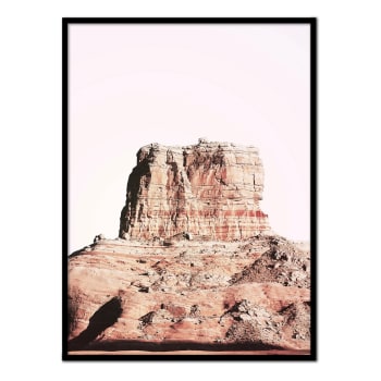 Desierto - Affiche avec cadre noir - Formations rocheuses - 50x70