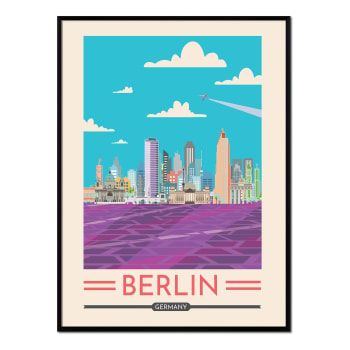 Ciudades - Póster con marco negro - berlin - 50x70