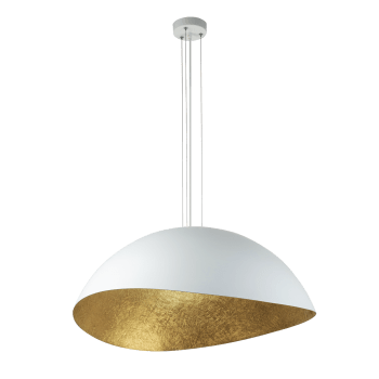 Chapeau 10 - Lámpara de techo de acero blanco y dorado de 69 cm
