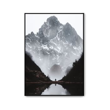 Montaña - Affiche avec cadre noir - La Grotte - 30x40