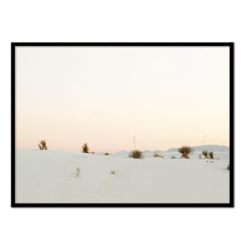 Desierto - Affiche avec cadre noir - Coucher de soleil - 50x70