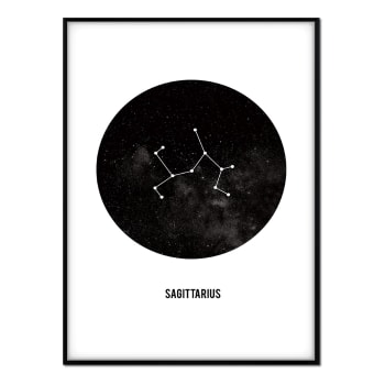 Texto - Affiche avec cadre noir - Sagittaire - 50x70