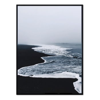 Playa - Affiche avec cadre noir - Vagues - 50x70