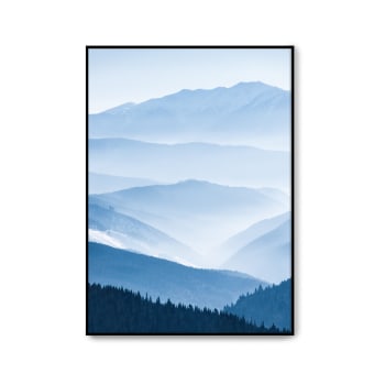 Montaña - Affiche avec cadre noir - Paysage avec Blue Mountains - 50x70