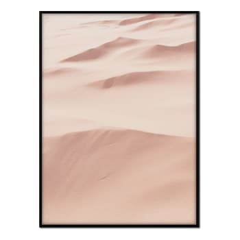 Desierto - Affiche avec cadre noir - Dunes du désert - 30x40