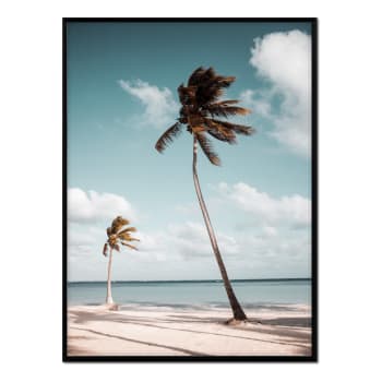 Playa - Affiche avec cadre noir - Plage tropicale - 50x70