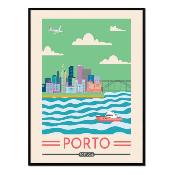 Ciudades - Póster con marco negro - porto - 50x70