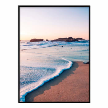 Affiche paysage paradis beach avec cadre noir 45x30cm