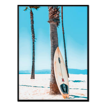 Playa - Affiche avec cadre noir - Table usée - 30x40