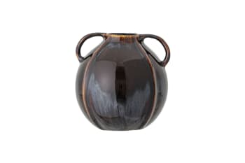 Inela - Vase aus Steingut H15cm, braun